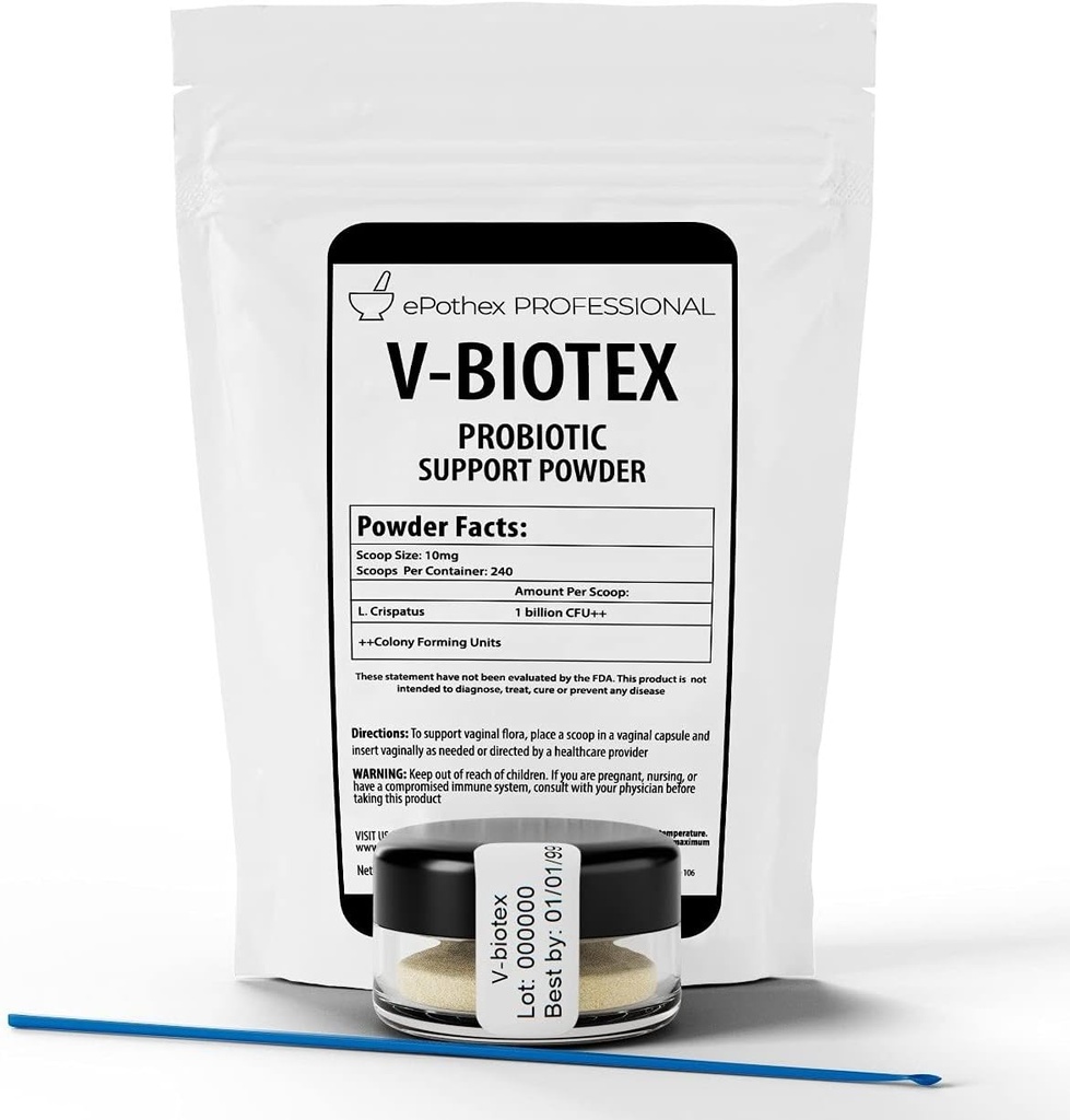 V-biotex - Ren L. Crispatus Probiotiske pulver | Vaginal Probiotika | Fremmer Vaginal & Urinal Helse | Yeast Infeksjon & Bakteriell Vaginose støtte