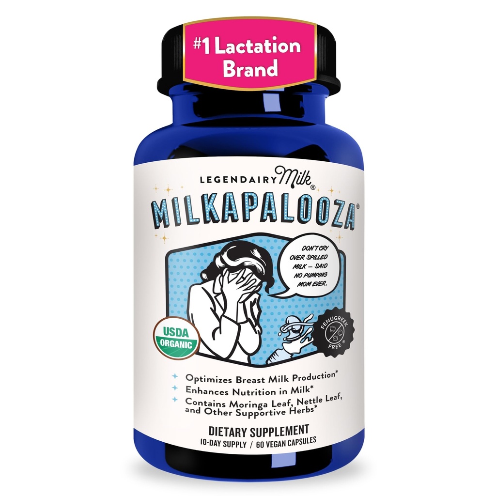 Legendairy Melkapalooza Lactation Supplement for amming mødre, øke brystmelk forsyning med organisk Moringa, Fennel, Nettle, & Shatavari, Vegan Postpartum Essentials Fenugreek-Free 60ct