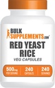 BulkSupplements.com Rød Yeast Rice Capsules - Rød Yeast Rice Supplement, Herbal Supplement - Vegansk, 1 Kapsel per Servering, 240 Veg Kapsler (Pack of 1)