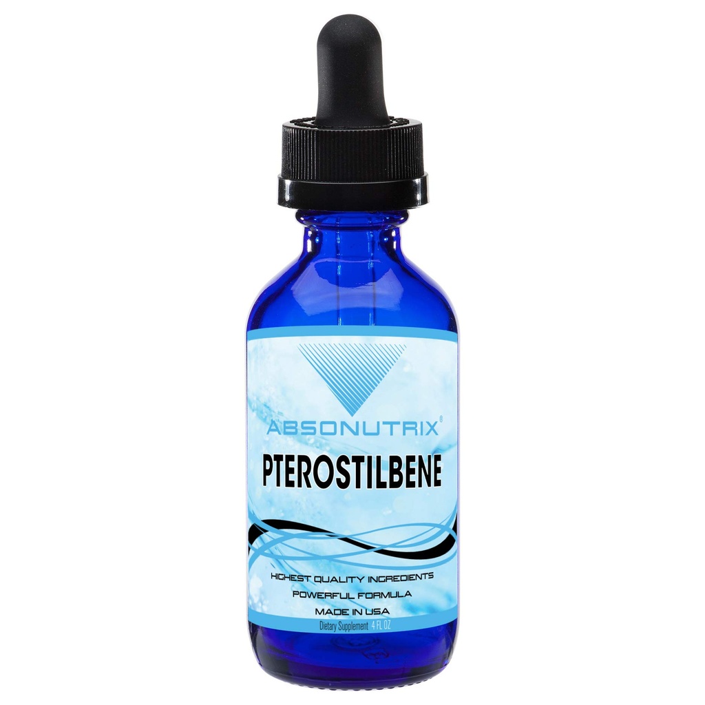 Absonutrix Pterostilbene 300 mg, 4 Fl Oz flytende dråper, 200 Potent servering, høy biotilgjengelighet, tredjeparts testet, rask absorpsjon, GMP-sertifisert, ikke-GMO, Cruelty-Free produkter, laget i USA
