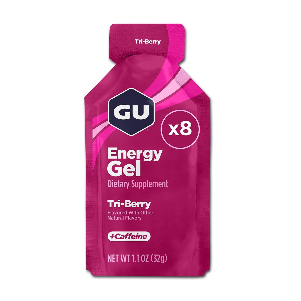GU Energi Original Sports ernæring Energi Gel, 8-fylke, Tri-Berry