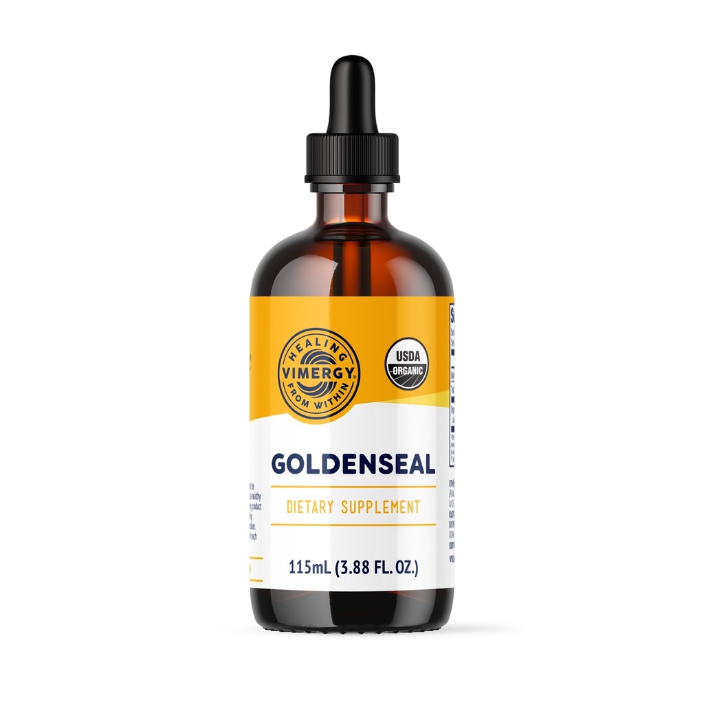Vimergy Goldenseal Tinktur Herbal Supplement - (57 Services) 10:1 Ekstrakt Ekvivalent med 2000 mg Herbal Ekvivalent - USDA Økologisk, Vegansk, Alkoholfri Golden Seal Herb Drops Flott for Te (115 ml)