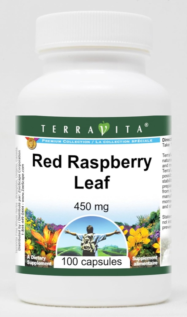 Røde bringebærblad - 450 mg (100 kapsler, ZIN: 511172)