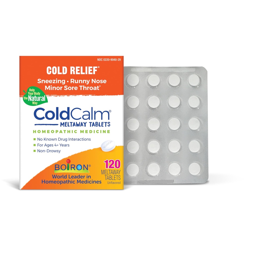Boiron ColdCalm Tabletter for lindring av vanlige kalde symptomer som kjøling, Runny Nese, Sore Throat, og Nasal Congestion - ikke-Drowsy - 120 Count
