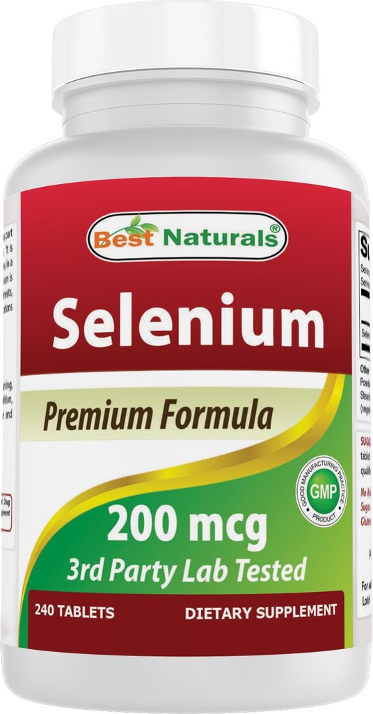 Best Naturals Selenium 200 mcg Supplement, 240 count