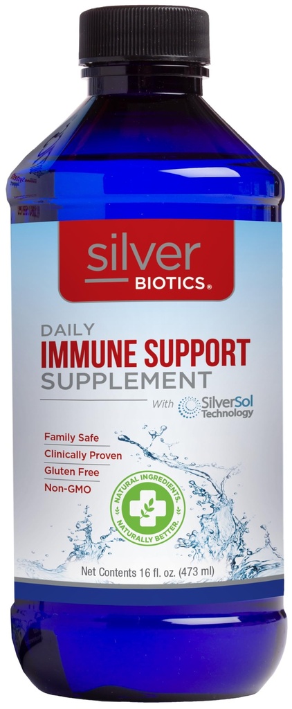 Silver Biotics Multivalent SilverSol teknologi Ag4O4 10 PPM immunstøtte ® Bio-Hacking Immune Building Natural Support ® 16 Fl Oz