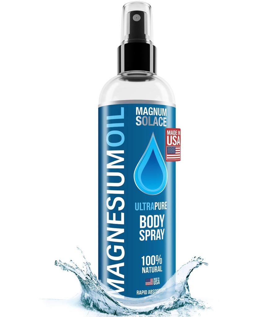 Pure Magnesium Olje Spray - 100% Naturlig Magnesium Spray - Utviklet fra havet