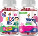 Sink Gummies for voksne og sink gummies for barn. Sink Chewable Gummy for immun støtte - Kraftig naturlig antioksidant ikke-GMO Supplement for barn kvinner voksen