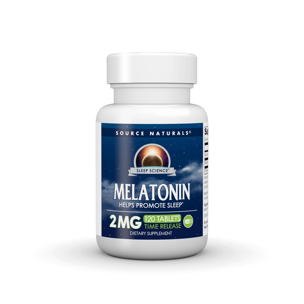 Kilde Naturals Melatonin, bidrar til å fremme søvn* - 2 mg - 120 Time Release Tabletter