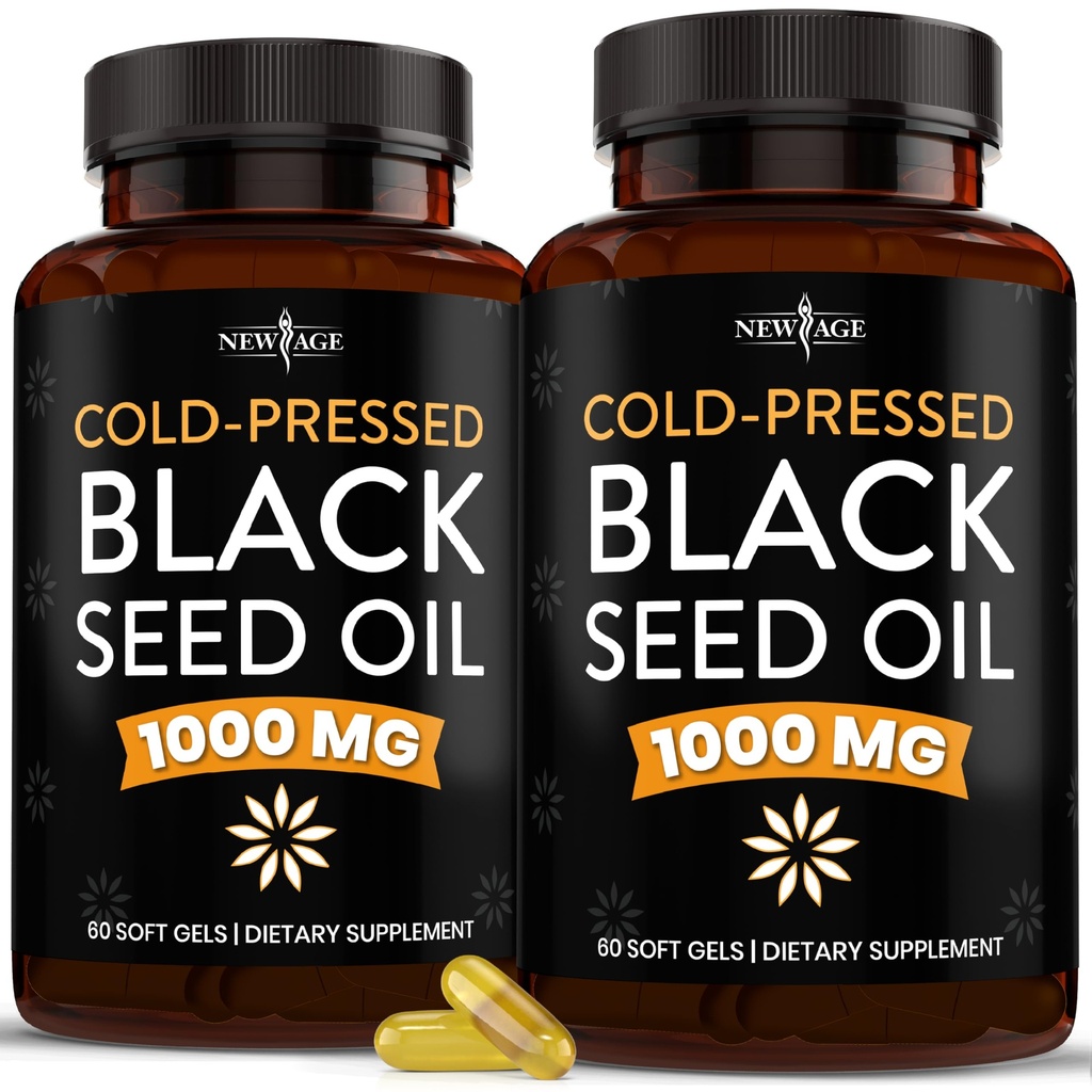 NEW GE Black Seed Oil Softgel Capsules - Premium kaldpresset Nigella Sativa Produserende ren svart cuminfrøolje - ikke-GMO og vegetarisk (120 Softgels)