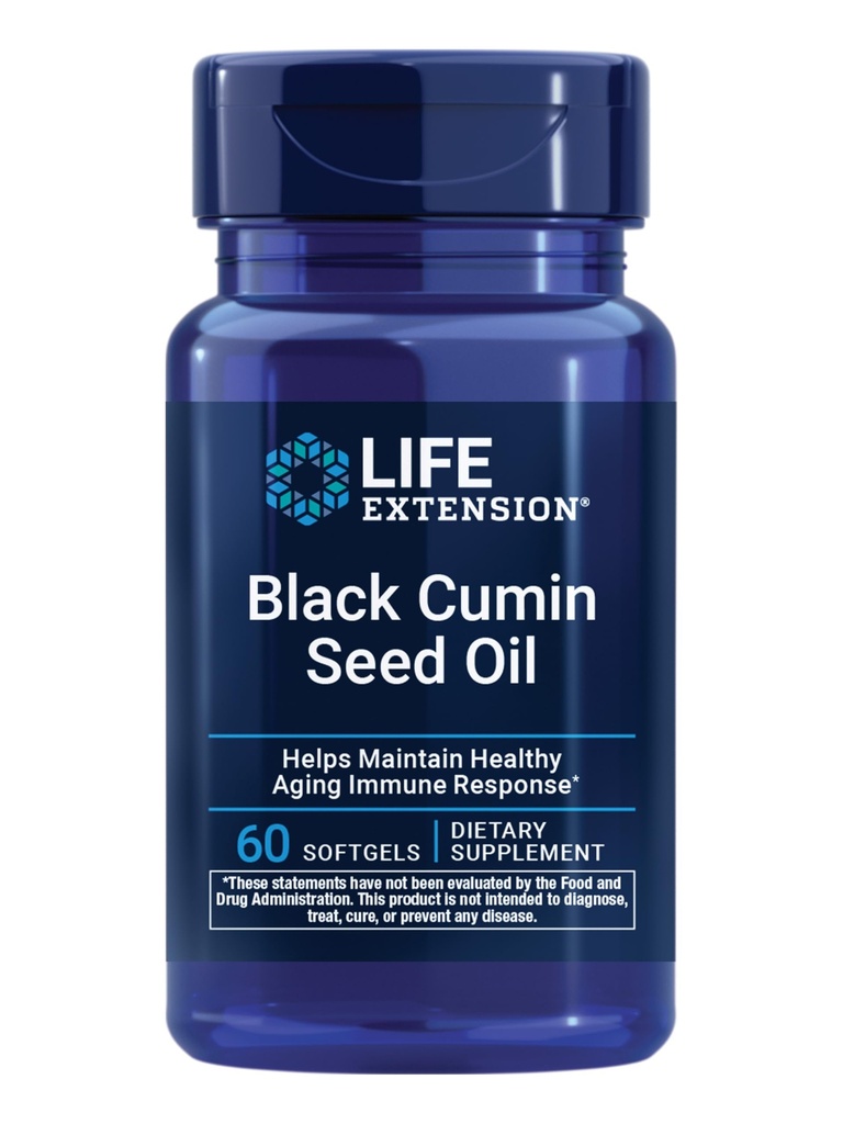Livsforlengelse Svart Cumin Seed Oil, Svart Cumin, Immun Helsestøtte, Helbredelse, Sunn aldring, Glutenfri, Ikke-GMO, 60 mykgel