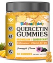 Quercetin with Bromelain Gummies for Kids & Adults - Immune & Seasonal Wellness Support, 800mg Quercetin Gummies with Bromelain, Zinc, Elderberry, Vitamin C & D3 - Sugar Free, Pineapple Flavor, 60 Ct