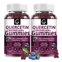 (2 Pack) Quercetin Gummies - Quercetin med Bromelain 2378mg - Blande med eldrebær, Echinacea Purpurea Extract, sink, vitamin C,D3,K2, Kompleks støtter immun, kardiovaskulær og pustende funksjon