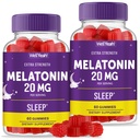 VelJa Melatonin Gummies 20mg (2 Pack) | sovestøtte | Maks styrke Melatonin 20mg Gummies for voksne | Fast Oppløst | Great Berry Flavor | 60 greve | Vegan, ikke GMO