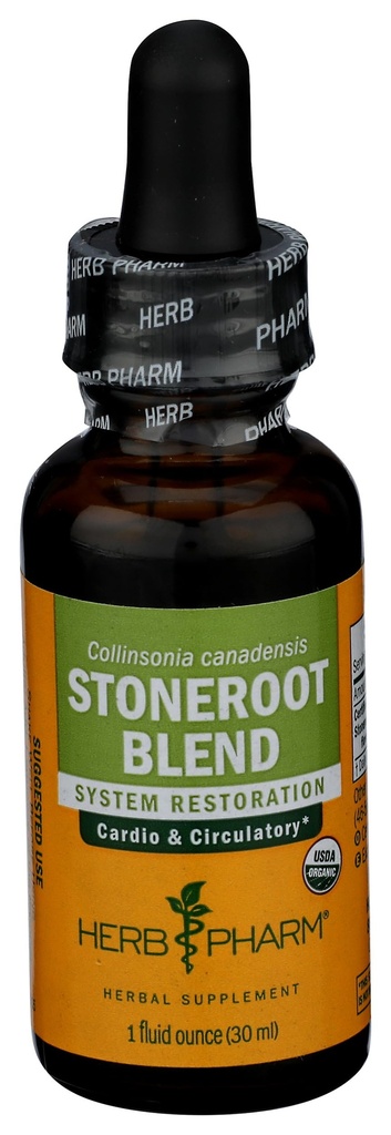 Herb Pharm Certified Organic Stoneroot blande flytende ekstrakt for kardiovaskulær og sirkulatorisk støtte, 1 Oz
