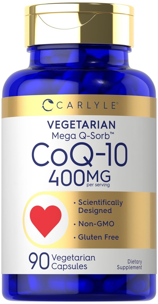 Carlyle CoQ10 400 mg | 90 greve | vegetarisk, ikke-GMO og glutenfri kosttilskudd