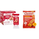 Quest Nutrition Frosted Cookies Twin Pack, Strawberry Cake, 1g Sukker, 10g Protein, 2g Netto Carbs & Cheese Crackers, Cheddar Blast, høy protein, lav kull, laget med ekte ost, 12 Ct
