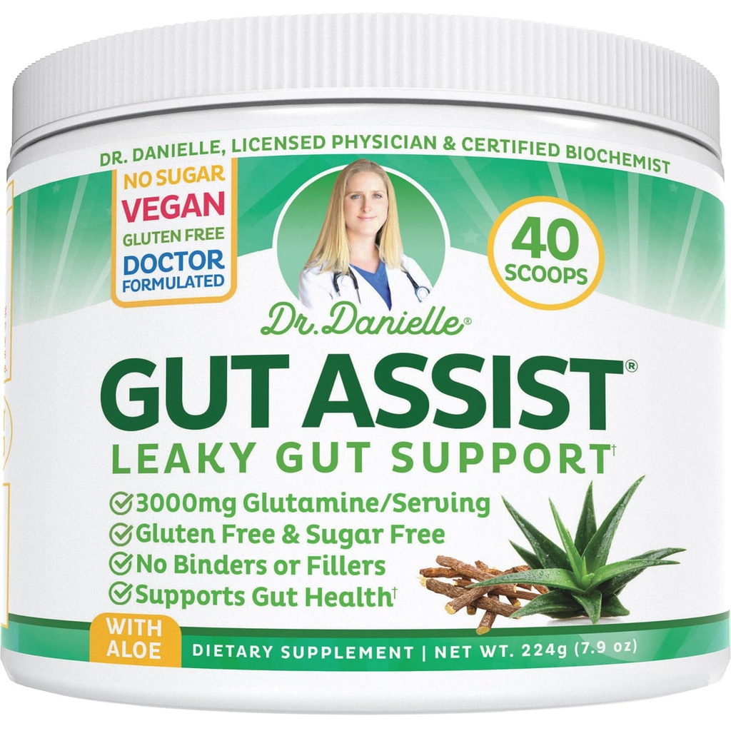 Leaky Gut støtte pulver | L-Glutamine Gut lining Digestive Drink Blande | Glutenfri Doctor Utformet Botanisk Formel | Gut Assist av Dr. Danielle