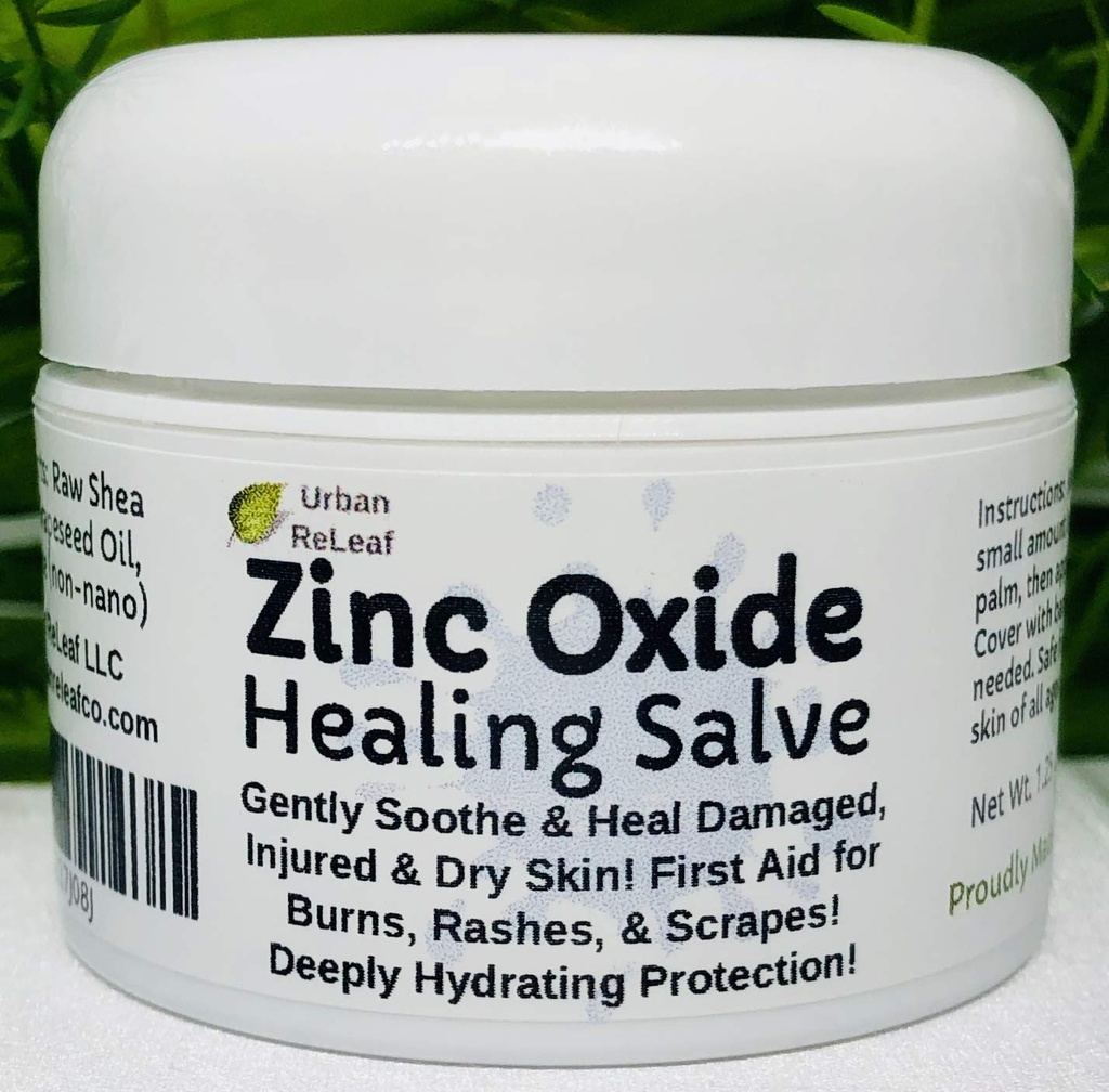 Urban ReLeaf Zinc Oxid Salve! Ta vare på og beskytte skadet, skadet og tørr hud! Førstehjelp, Burns, Rashes, Scrapes! Dyktig Hydrating Protection. 100% naturlig! Ta det rolige huden i alle aldre.