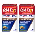 Cold-Eeze Plus Defense Natural Citrus med eldreberry sink Lozenges, reduserer varigheten av den vanlige kulde, Sambucus Nigra, Echinacea og Rose Hips, 25 Ct, Pakke med 2