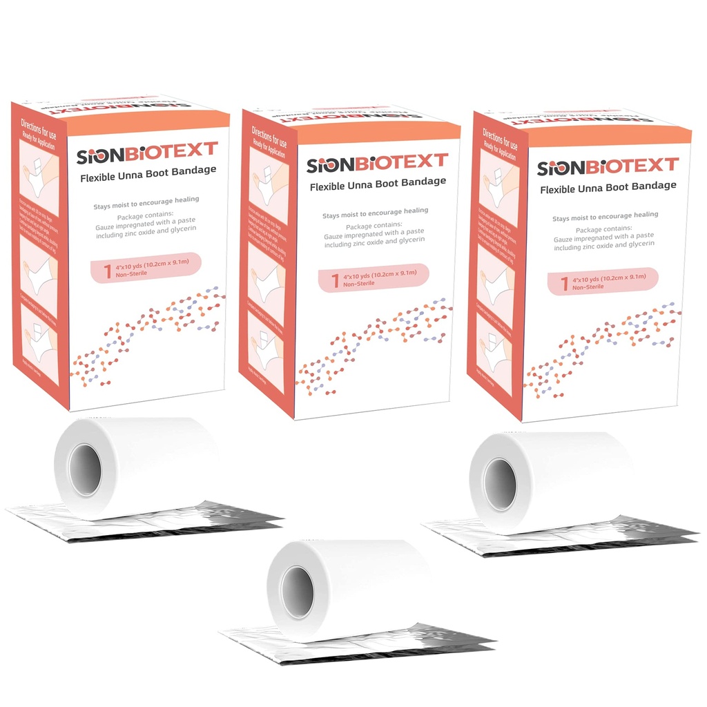Unna Boot Zink Fleksibel komprimering Bandage opprettholde Moist Healing Miljø Medisinsk kjole Wrap Gauze EMS Førstehjelpsutstyr 4 tommers X 30 Fotrull