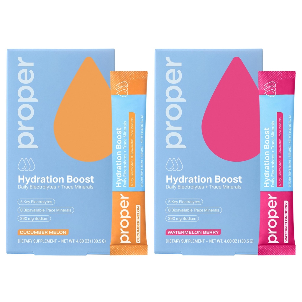Riktige Hydration Sticks - Elektrolytte pulverdrikk Blandepakker med spor Mineraler for Rapid Hydration + naturlig flavored - Ingen kunstige søtningsmidler vannmelon Berry