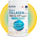 AURA VERISOL® Bioaktive kollagenpeptider® pulver med patentert NAD + & ATP Boosters, avansert Cellular Rejuvenation System, sunn aldring og DNA-reparasjon, uovertruffen, laget i Canada, 31 serveringer.