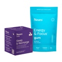 Neuro Energi og søvn Bundle – Energi og fokus Gum (Peppermint, 90 Teller) + Melatonin 5mg søvn og lade mynter (Night Berry, 72 Pieces) – Daglig fokus og natttid hvilestøtte