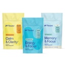 Neuro Cognitive Balance Bundle - Memory & Focus Nootropic Gum (Peppermint, 90 greve), søvn og opplading Melatonin mynter (Berry, 72 greve), rolig og klarhetsstress støtte mynter (Hey Lemon, 90 greve)