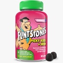 Flintstein vitaminer for picky barn + jern, Kids Multivitamin Gummier med vitamin C, D, E, B6 og jern, Gummy vitaminer, Grape Flavored, 60 Gummies
