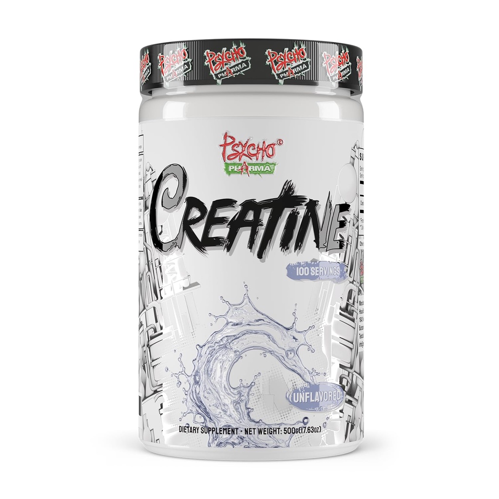 Psycho Pharma Creatine - 5g Premium Kreatin Monohydrat per servering, 100 serveringer