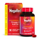 MegaRed - Omega-3 Krill Oil 350mg Softgels (130 greve i en flaske), EPA & DHA Omega-3 fettsyrer med ingen fiskig ettersmak i motsetning til fiskeolje, inneholder antioksidant Astaxanthin