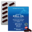 Viva Naturals Antarktis krillolje, 1200 mg – Omega-3 DHA & EPA med Astaxanthin for felles helse, ingen fisk Burp, 90 Softgels