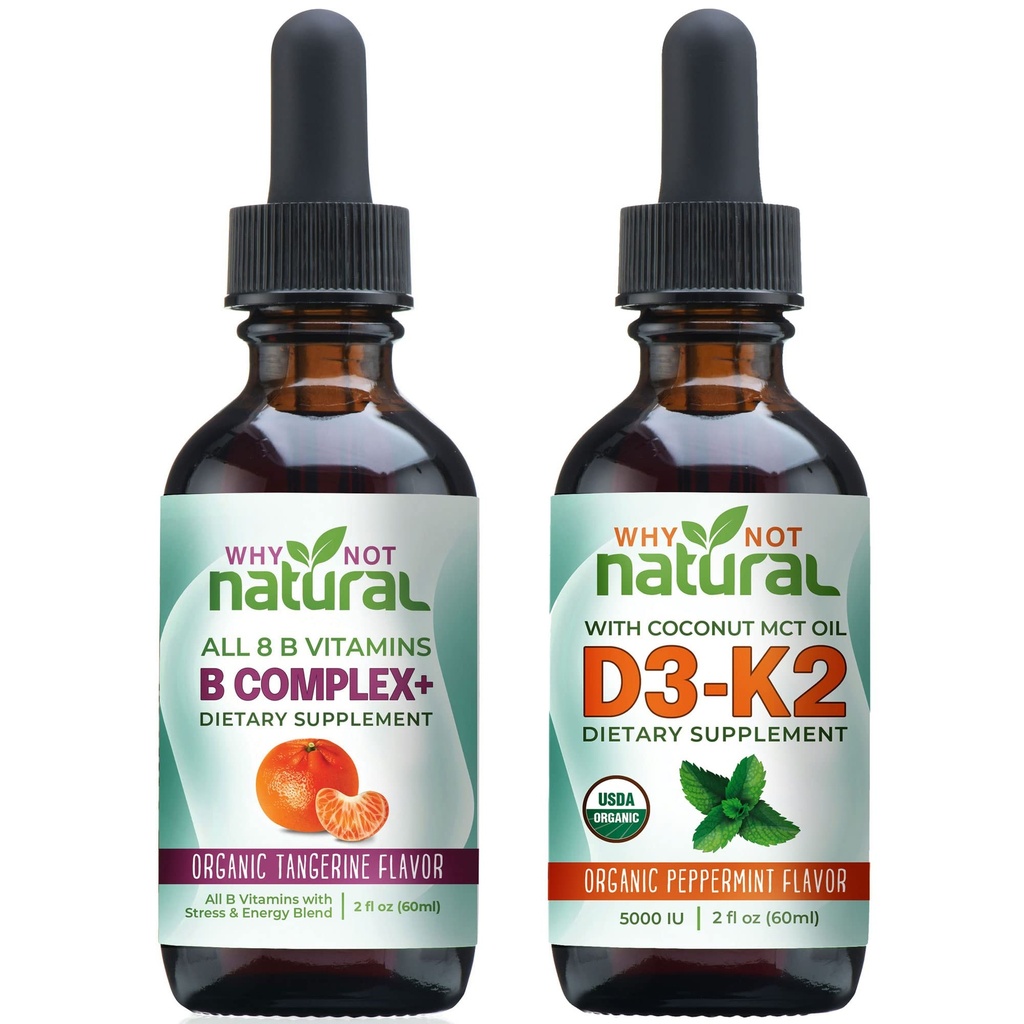 Hvorfor ikke naturlig vitamin B kompleks og organisk vitamin D3K2 flytende dråper