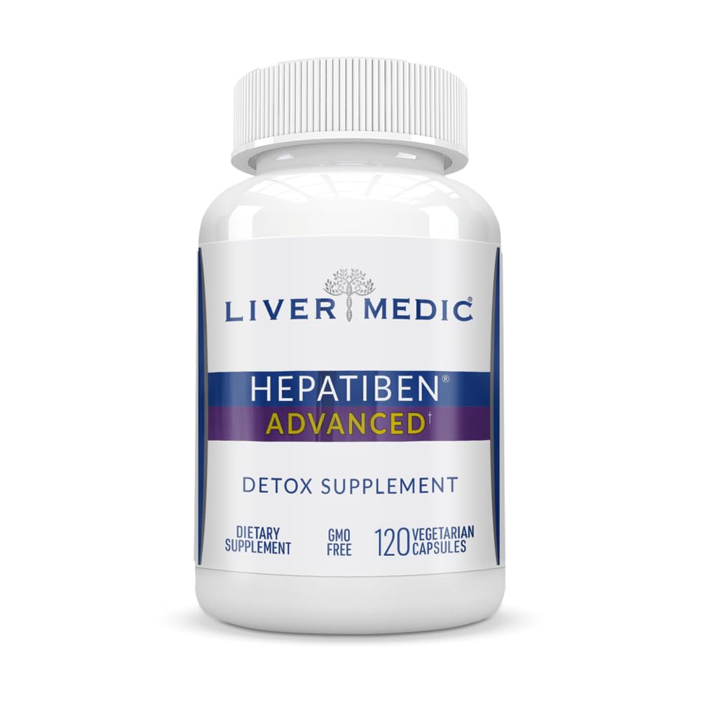 Hepatiben Liver Detox Cleanse Alt naturlig kosttilskudd med Melke Thistle, Silybin, NAC, Choline, MSM, Turmeric, Berberine, Glutation Alpha Lipoic Acid Vegan NonGMO 120 Kapsler 1500mg