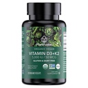 PlantFusion Økologisk Vegansk Vitamin D3 + K2 5000 IU, 50MCG – Vitamin D Opprinnelig fra Plant Basert Lichen og vitamin K2, for immunstøtte og bein helse - 120 Kapsler