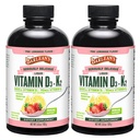 Barleans pakke med 2 vitamin D3+K2 flytende kosttilskudd for barn og voksne, 5000 IE vitamin D, rosa sitronade, ikke-GMO, Gluten og Dairy Free, 5,6 oz Hver