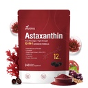 10 i 1 Astaxanthin 12mg Supplements, 4 måneders forsyning, Astaxantina Antioksidant fra ferske Haematococcus Pluvialis, inneholder Lycopen, Grapefrø, vitamin E, og mer støttes øye, ledd, hud helse