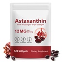 Tiuedu Astaxanthin 12 mg, 120 Softgels, 4 måneders forsyning, Astaxanthin Antioksidant Supplements, Støtter Øye, Felles, Intern sirkulasjon, Hud Helse