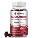 BEWORD Astaxanthin 12mg med MCT Olje, 60/120 Softgels 2-måneders Supply | Premium Antioksidant Supplements | Naturlig mikroalgae, trippel styrke | Støtter hud og øye helse | Ikke-GMO, Gluten & soya-fri