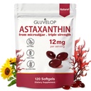 Astaxanthin 12 mg, Premium Astaxanthin Antioksidant kosttilskudd, støtter øyet, hud, immun, intern sirkulasjon, fersk mikroalgae kilde, trippel styrke, ikke-GMO, 4 måneders forsyning, 120 Softgels