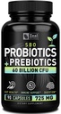 Probiotika og prebiotika + SBO Probiotika (60 milliarder CFU 90 kapsler) Acidophilus Probioticus v. Acidomices Boulardii, Bifidobacterium + Spore Probiotic & Organic Sprouted Prebiotic Fiber Blend