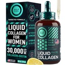 WILD FUEL flytende kollagenpeptider med Biotin vitaminer for hår og negler - 30.000mcg flytende kollagen for kvinner og menn Plus Biotin - Lemon Flavor, opp til 2 måneder - 2 oz
