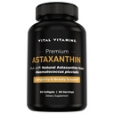 Vitale vitaminer Astaxanthin 12mg Softgels - laget med naturlig astaxanthin - Supplement for å fremme hudhydrasjon, elastikk - Forsvarsceller mot daglig skade - Vegan, laget i USA - 60 Soft Gels