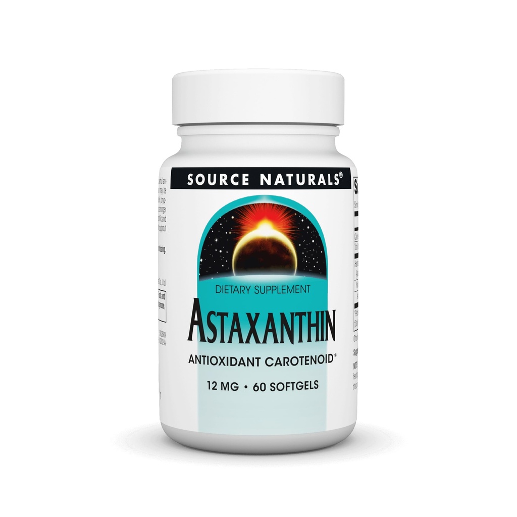 Kilde Naturals Astaxanthin, Antioksidant karotenoid, 12 mg - 60 Softgels