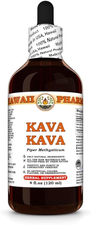 Kava Kava (Piper Methysticum) flytende ekstrakt Tinktur 4 Oz (120 ml)