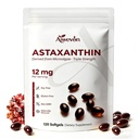 Astaxanthin Supplement 12mg Softgels, Naturlig Astaxanthin fra mikroalgae med MCT olje for absorpsjon, kraftig antioksidant støtte for hud øye hjerte felles helse, ikke-GMO Glutenfri, 120 Softgels