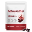 Astaxanthin 12 mg, 120 Softgels, 4 måneders forsyning | Premium Astaxanthin Antioksidant kosttilskudd - støtter øye, immun, ledd, hud helse og indre sirkulasjon, lett å svelge, ikke-GMO
