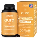 WellPath Astaxanthin 12mg Softgets | Vegansk Astaxanthin Kosttilskudd fra Microalgae | Antioksidanter for hudhydrasjon, elastisitet og øye helse | Ikke-GMO, laget i USA, 2 måneders forsyning
