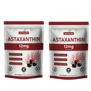 Astaxanthin 12 mg Softgels | Natural Algae-Derived Botanisk ekstrakt (Haematococcus pluvialis) | Lett svelge, ikke-GMO, 120 greve per pose (2)